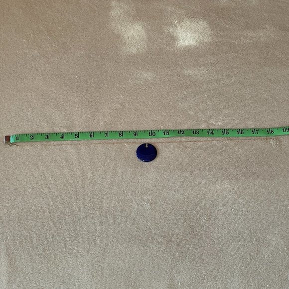 Rare TIFFANY & CO. x Elsa Peretti Lapis Lazuli Touchstone Disc 18k Necklace - Picture 5 of 9